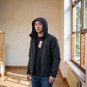 Spyder Men's Black Hooded Windbreaker